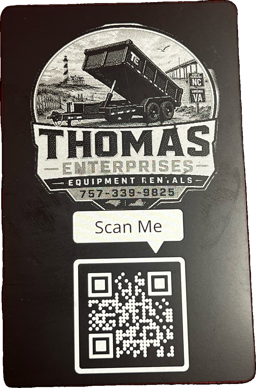 Metal business card QR back